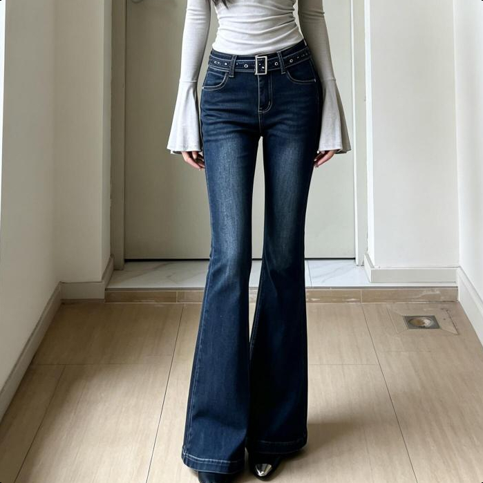 Aurae S-2XLกางเกงยีนส์ขายาวสีฟ้าSlim Fit สไตล์เกาหลีเอวสูง casual bigsize HOT