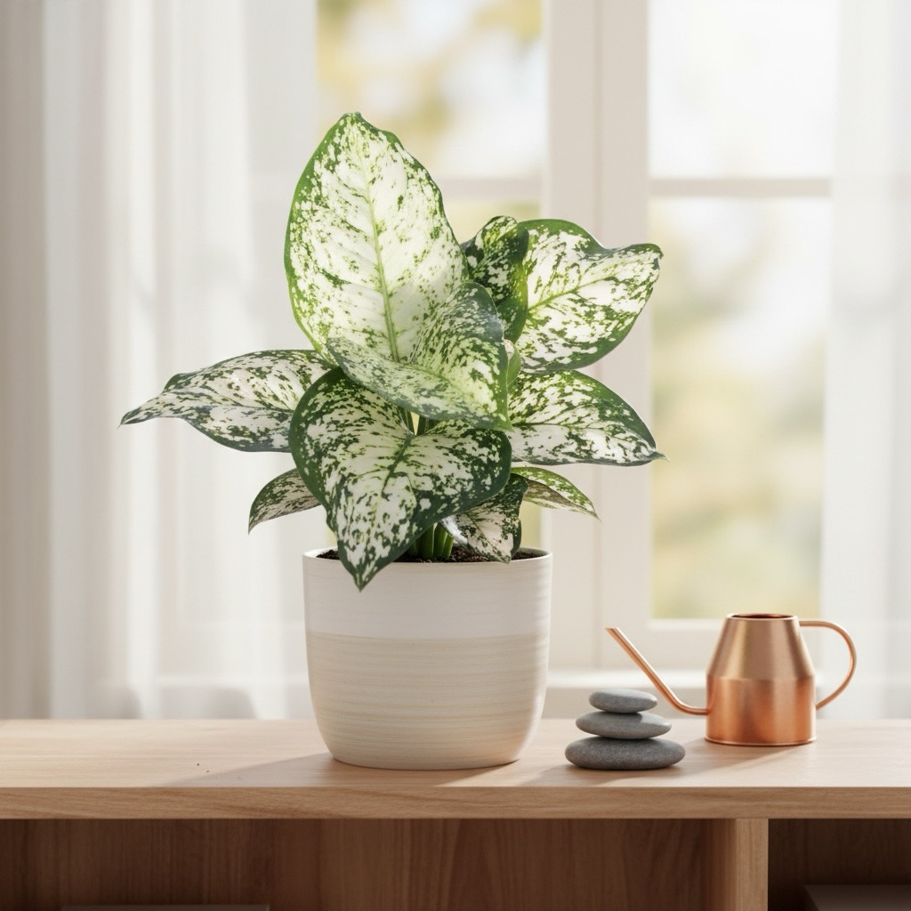 อัญมณีขาว กระถาง 6 นิ้ว 6-7ใบ / White anyamanee Pot 6
