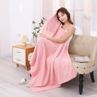 ผ้าเช็ดตัวรังผึ้ง ผ้าขนหนูผืนใหญ่ 90x170 ซม. ไมโครไฟเบอร์ นุ่ม ซับน้ำดี แห้งไว สไตล์ญี่ปุ่น