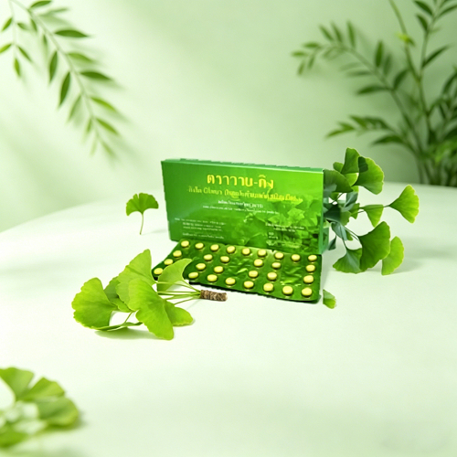 ใบแป๊ะก๊วยสกัดชนิดเม็ด Y-GINK กิงโก บิโลบา ตราวาย-กิง  30 เม็ด Ginkgo