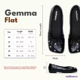 Mellowco รุ่น Gemma Flat รองเท้าหุ้มส้นหัวเหลี่ยม MJ-6110