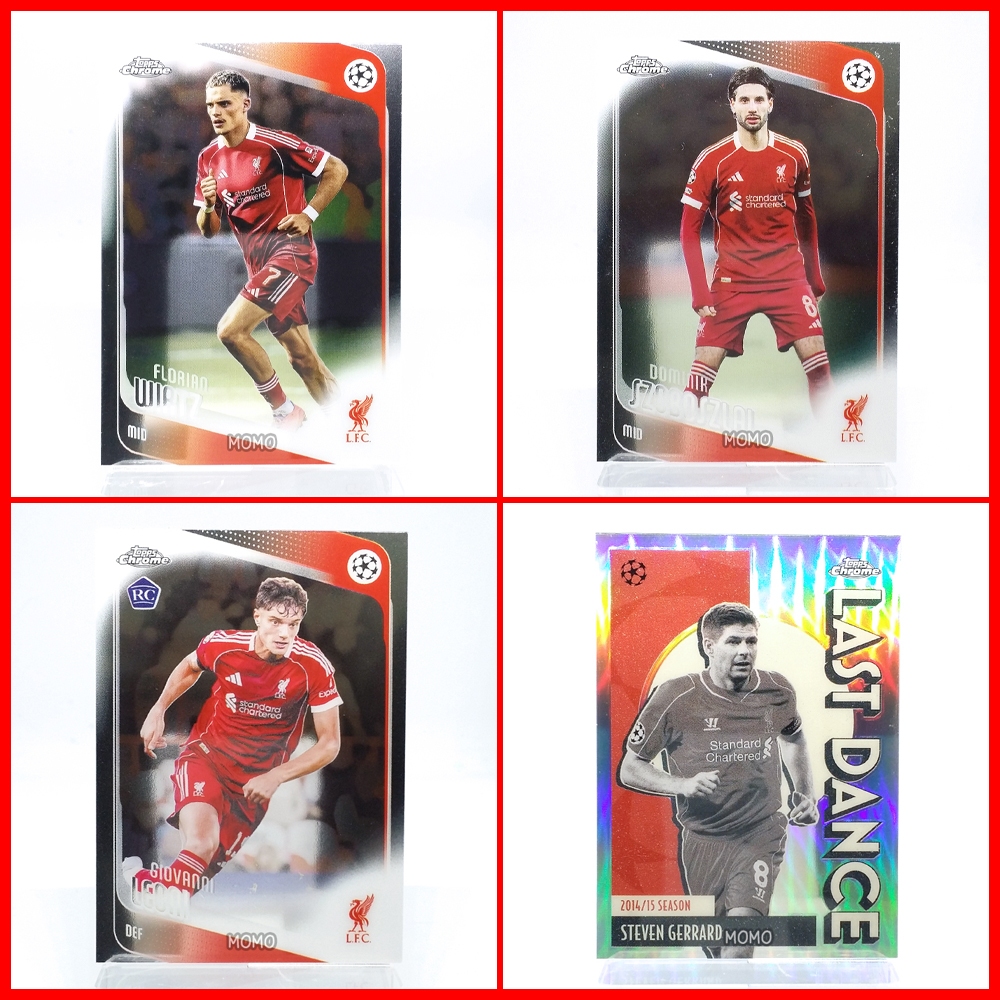 การ์ดบอล ลิเวอร์พูล 2025-26 Topps Chrome UCC ทีม Liverpool