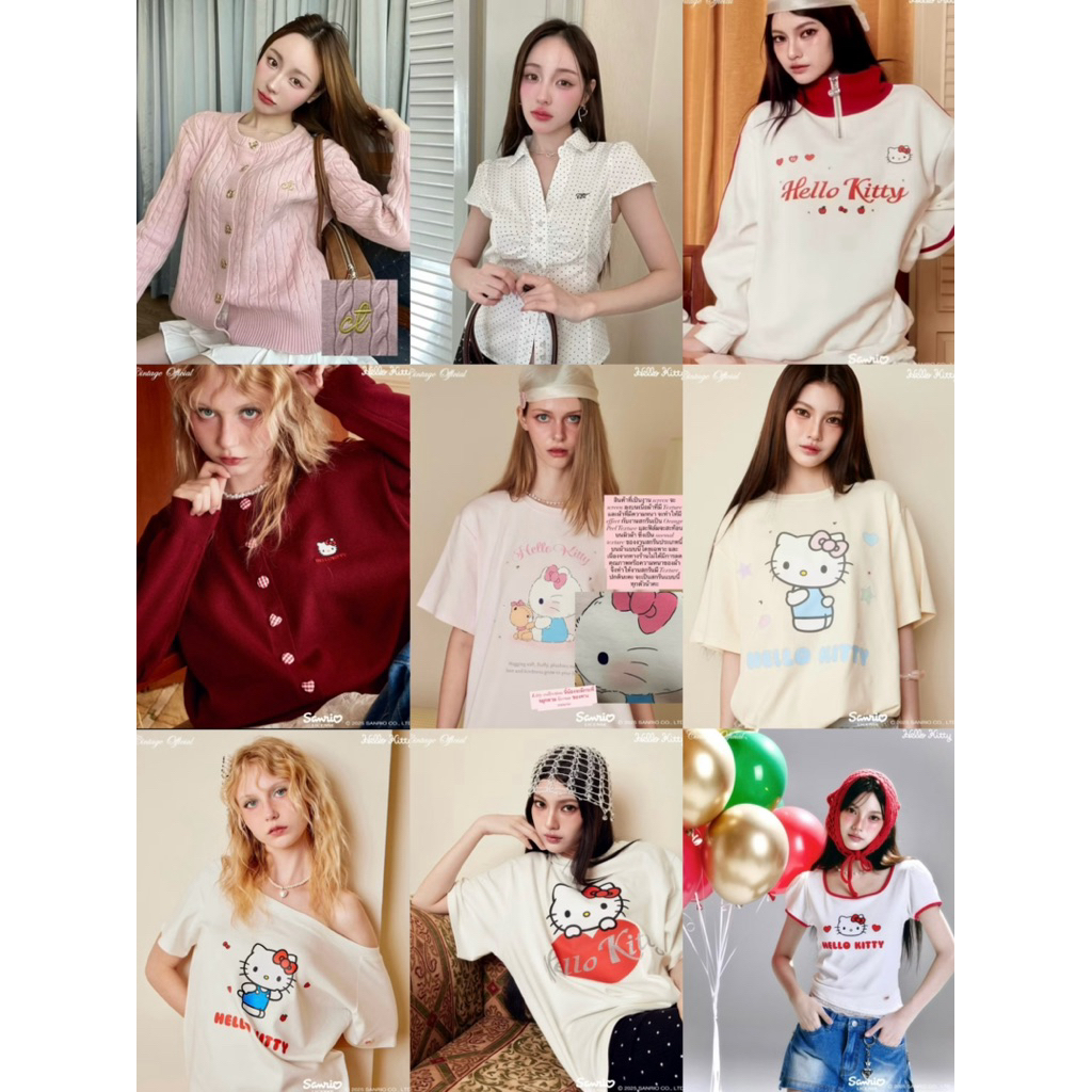 พร้อมส่ง มือ1ป้ายห้อยแพ็คถุงทุกตัว ♡Cintage x Hello Kitty ซินเทจ ลิขสิทธิ์แท้ %