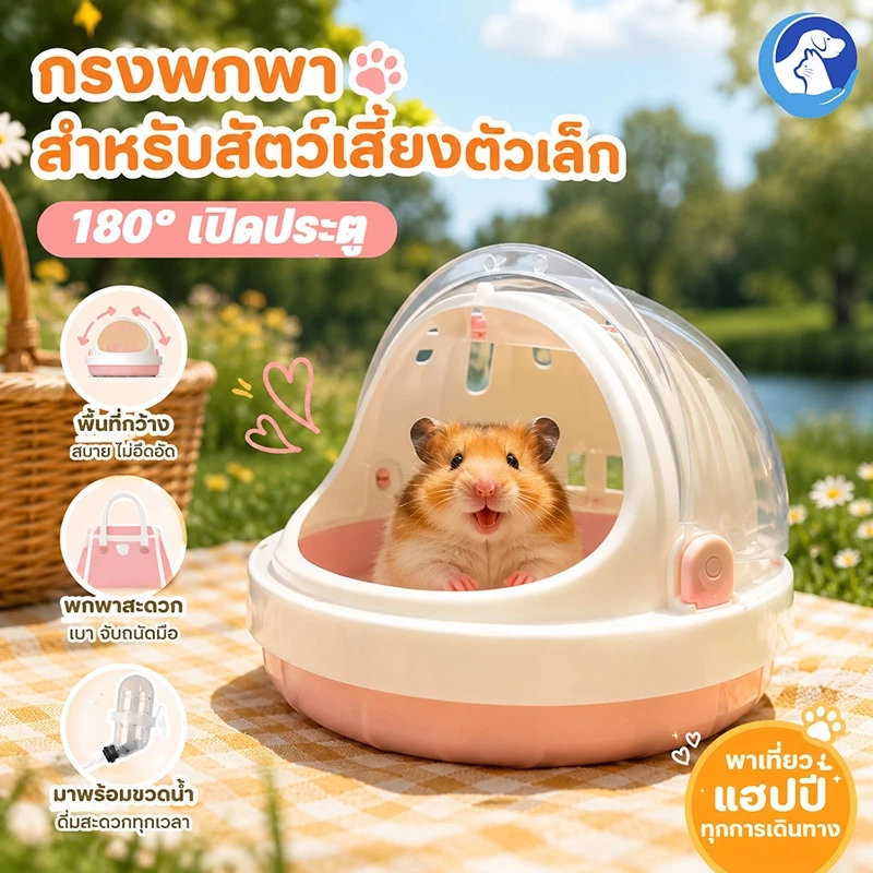 🛸COD🐹กรงหนูแฮมสเตอร์ ง่ายต่อการพกพา พาโนรามา กรงนอก กรงกลางแจ้งสำหรับสัตว์เลี้ยงขนาดเล็ก