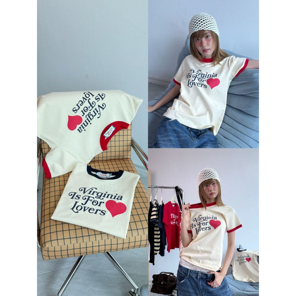 Lazy - cc - Ricky vintage tee - เสื้อจั๊มสไตล์วินเทจ (ส่งด่วน)