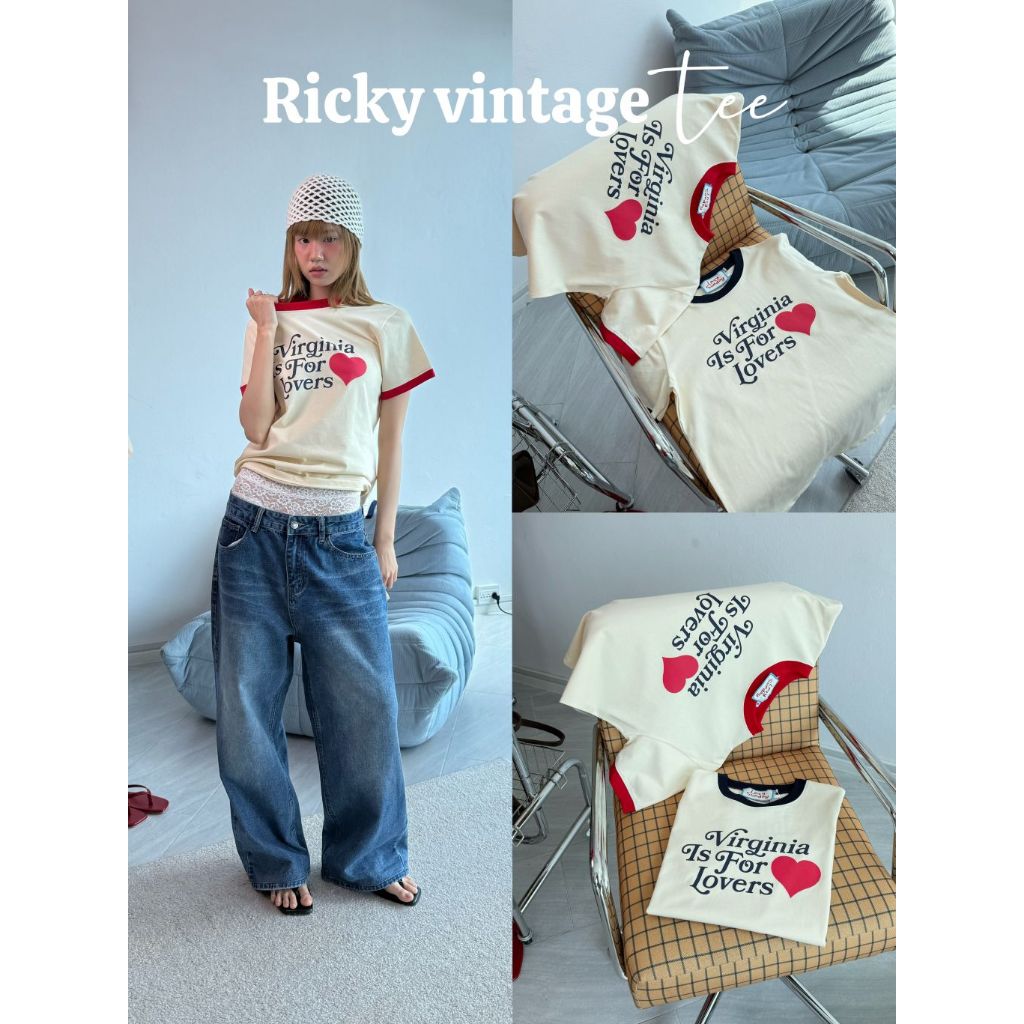 Ricky vintage tee - เสื้อจั๊มสไตล์วินเทจ (ส่งด่วน)