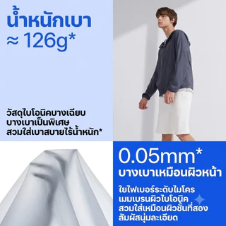 HAICOO เสื้อคลุมกันแดด UV UPF100+ ไนลอน 100% มีฮู้ด เบาบาง เจาะรูระบายอากาศ M-4XL