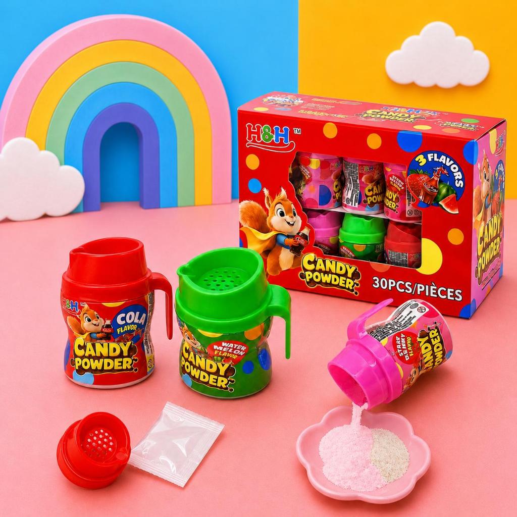 Candy Powder ผงน้ำอัดลม 3 รส กล่องกระรอก 1 กล่อง 30 ชิ้น ลูกกวาด