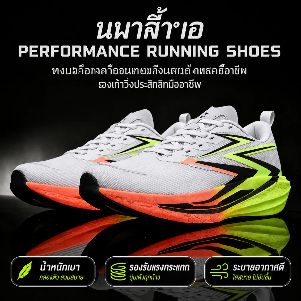 รองเท้าวิ่งชายหญิง พื้นป๊อปคอร์น พื้นยางกันลื่น นุ่มเด้ง ลดแรงกระแทก น้ำหนักเบา ไซซ์36-45 ส่งจากกรุงเทพฯ COD
