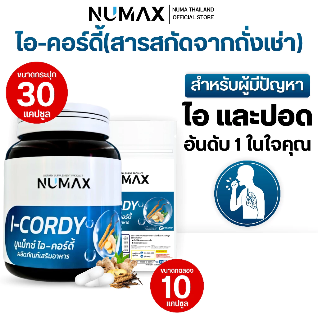 NUMAX I-CORDY ผลิคภัณฑ์เสริมอาหาร นูแม็กซ์ ไอ-คอร์ดี้