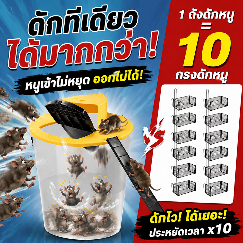 💯ของแท้ ฝาถังดักหนู ถังดักหนู กับดักหนู ระดับโปร Mouse Trap กําจัดหนู ประสิทธิภาพสูง จับหมดรังในครั้งเดียว หนูหนีไม่พ้น
