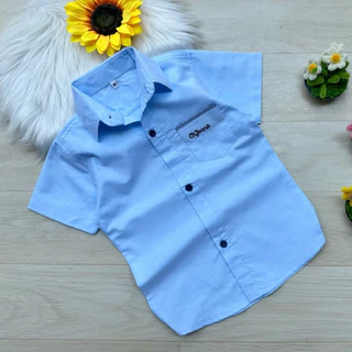 เสื้อเชิ้ตเด็กแขนสั้น คอปกสีพื้น พร้อมส่ง