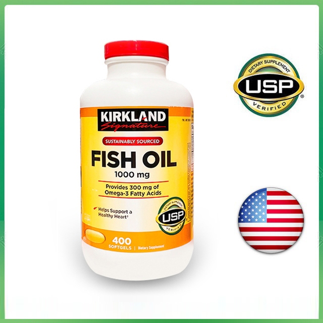 (Exp.04/2028)Kirkland Signature Fish Oil 1000 mg 400 เม็ด