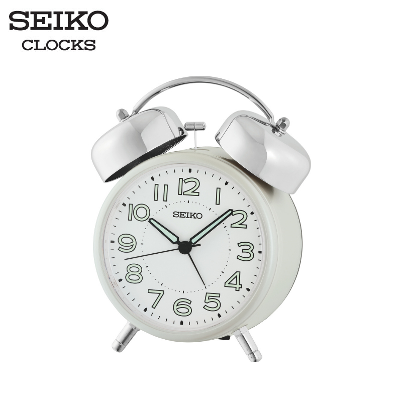 SEIKO CLOCKS นาฬิกาปลุก รุ่น QHK063W ขนาด 4 นิ้ว เดินเรียบ สีขาว