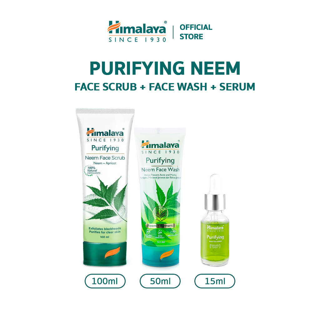 Himalaya Neem Acne Control Bundle | Purifying Neem Face Wash 50ml + Purifying Neem Face Scrub 100ml| For Oily & Acne-Pro