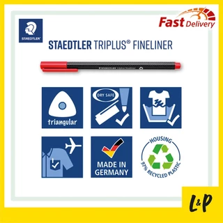 Staedtler ปากกาหัวเข็ม สเต็ดเลอร์ ไตรพลัส 334 No.334-SB10 ชุด 10 สี Staedtler รุ่น Triplus Fineliner 334-SB10