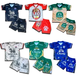 ชุดบอลเด็ก ชุดกีฬาเด็ก ผ้ามันเบาสบาย ชุดเด็กผู้ชาย 1-4 ขวบ