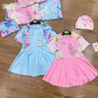 ✅พร้อมส่ง 👧🏻ชุดว่ายน้ำเด็กผู้หญิง2ชิ้น Sanrio + หมวก มีกางเกงซับในกันโป๊ น่ารักมากๆ มี2สี ฟ้า/ชมพู ⚠️แนะนำให้เผื่อ2ไซส์
