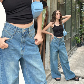 NIPPERISDABEST กางเกงยีนส์รุ่น Brooklyn Wide-leg Denim เอวสูง ทรงกระบอกกว้าง #NPJ700