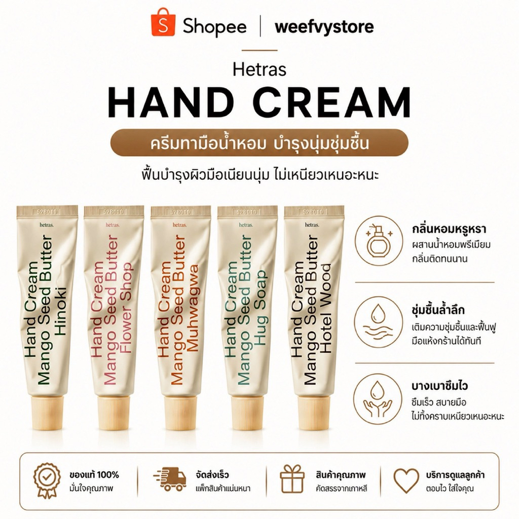 [พร้อมส่ง/ส่งไว] ♡ Hetras Hand Cream ♡