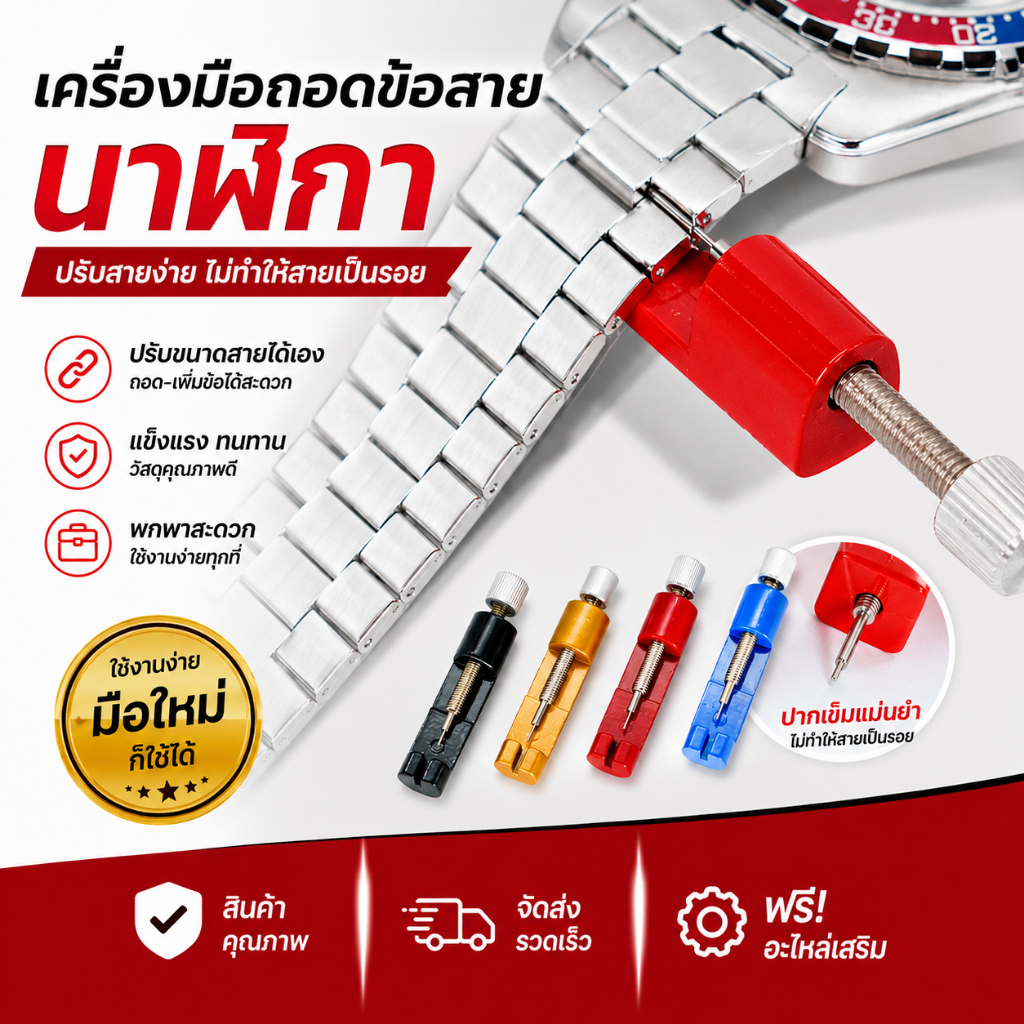 อุปกรณ์ตัดสายนาฬิกา ใช้งานง่าย แข๊งแรง ทนทาน ส่งจากไทย รอไม่นาน อุปกรณ์เสริมสำหรับนาฬิกา