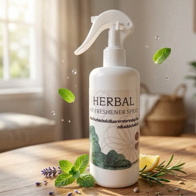 สูตรใหม่!!! สเปรย์ปรับอากาศจากสมุนไพรเปปเปอร์มินต์ ขนาด 300 ml กำจัดกลิ่นไม่พึงประสงค์ ปรับอากาศให้หอม สดชื่น