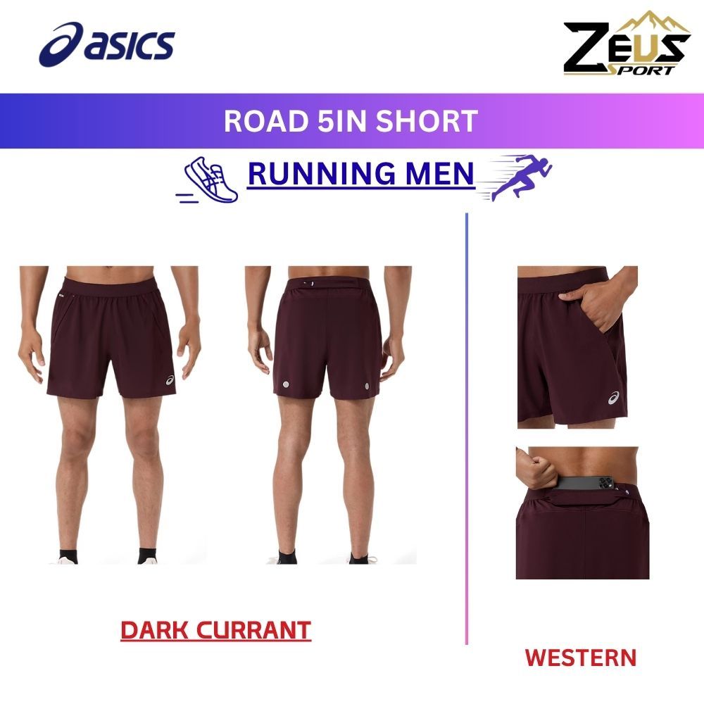 ASICS กางเกงกีฬาผู้ชาย ความยาว 5" แห้งไว คล่องตัวดี