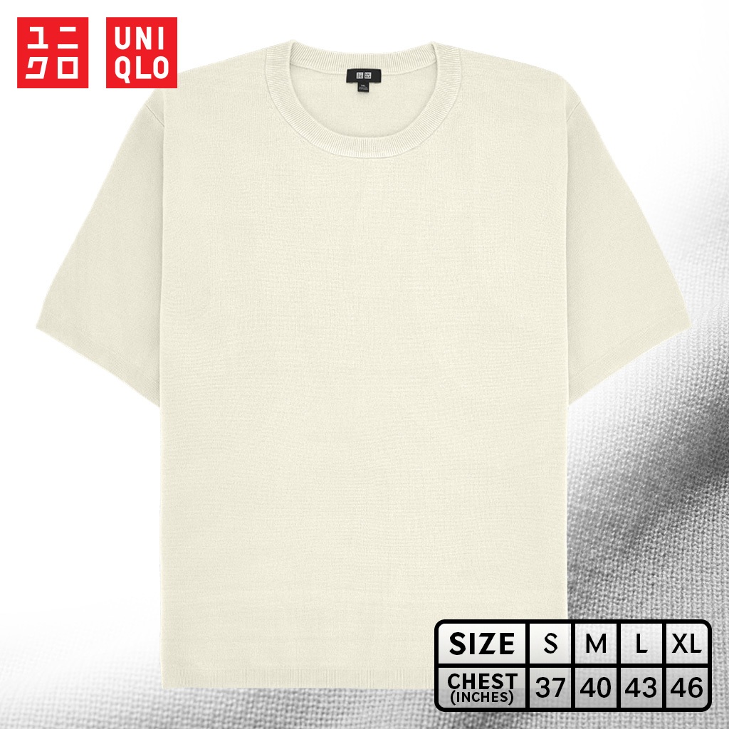 เสื้อยืดแขนสั้นผ้าถัก Uniqlo - Milano Ribbed Knitted 01 Off White