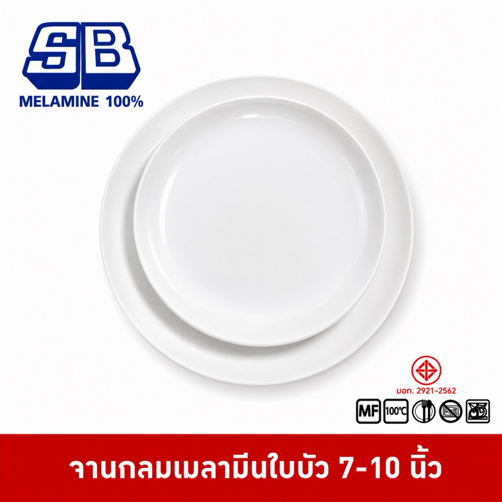 SB Melamine จานใบบัว จานกลมใบบัว จานกลมเมลามีนทรงใบบัว จานใบบัวเมลามีน จานเมลามีน ขนาด 7-10 นิ้ว P199