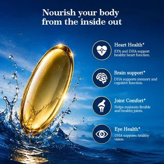 Seehrtt Omega3 Vitamin Fish Oil DHA+Algal โอเมก้า 3 น้ำมันปลา ซอฟท์เจล วิตามินรวม อาหารเสริม บํารุงสมอง ปกป้องสายตา