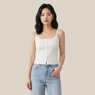 WsimpleBra | Lalin Camisole เสื้อสายเดี่ยว กระดุมกลางอก มีบราในตัว เลิกใส่ชุดชั้นในและซิลิโคลปิดจุก
