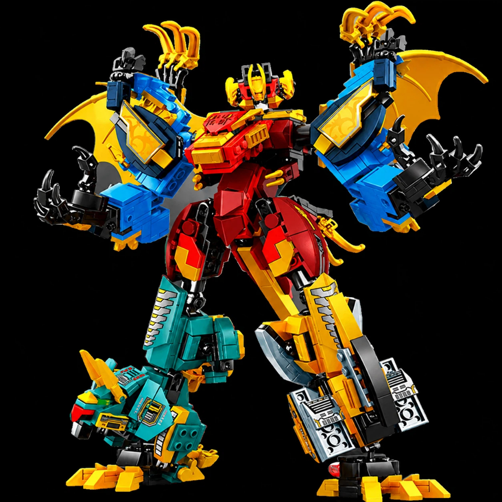 เปลี่ยนหน่วยการสร้างบล็อกปริศนาหุ่นยนต์ Mecha Dinosaur เด็กเด็กของเล่นของขวัญ