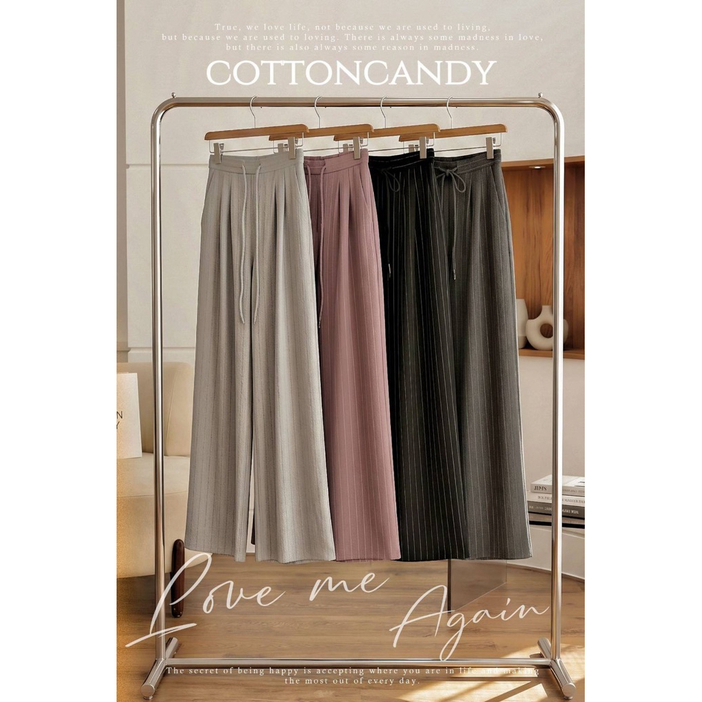 #Cotton Candy🍭 กางเกงขายยาวเอวฟรีไซส์ **สีมาใหม่ New Jamille korea pants