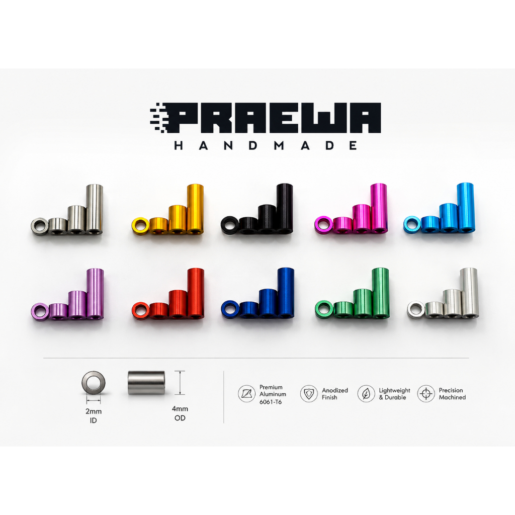 ท่อสี บูชสี ชุด 4 ชิ้น 1.5/3.0/6.0/12mm - Mini4Wd Aluminum Spacer Set