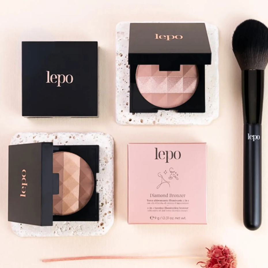 Geyer Haus LEPO DIAMOND BRONZER บรอนเซอร์และไฮไลต์ 2-in-1 ช่วยสร้างมิติให้ใบหน้า ครบในตลับเดียว Made in Italy