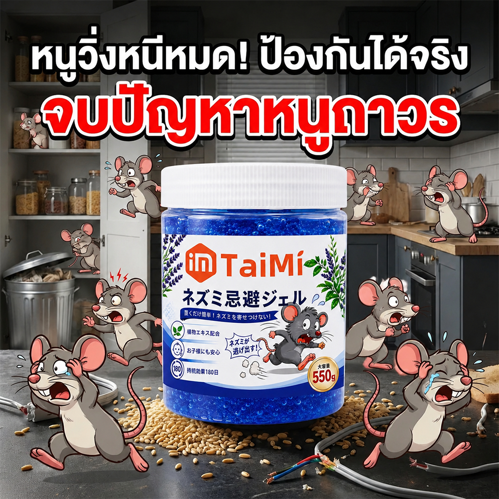 เจลไล่หนู 550g สูตรธรรมชาติ ใช้ได้ในบ้านและรถยนต์ ปลอดภัยต่อคนและสัตว์เลี้ยง ใช้ได้ 24 ชั่วโมง
