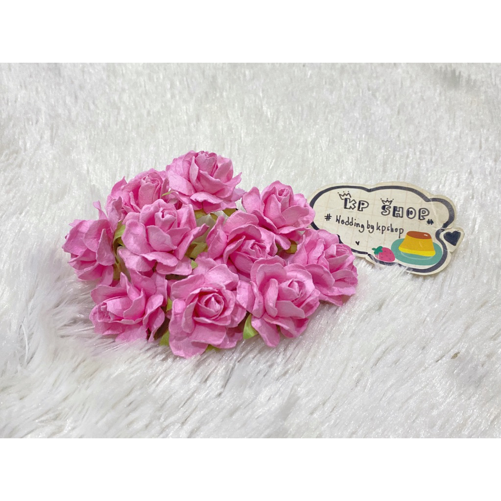 “มาใหม่“ 🌼 พร้อมส่งจ้า  🌹ดอกกุหลาบกระดาษสาอัดกลีบสำหรับงาน DIY 🌼 แพ็ค 10 ดอก 🌼 ขนาด 3 เซน🌷ก้านลวดอ่อน🌷