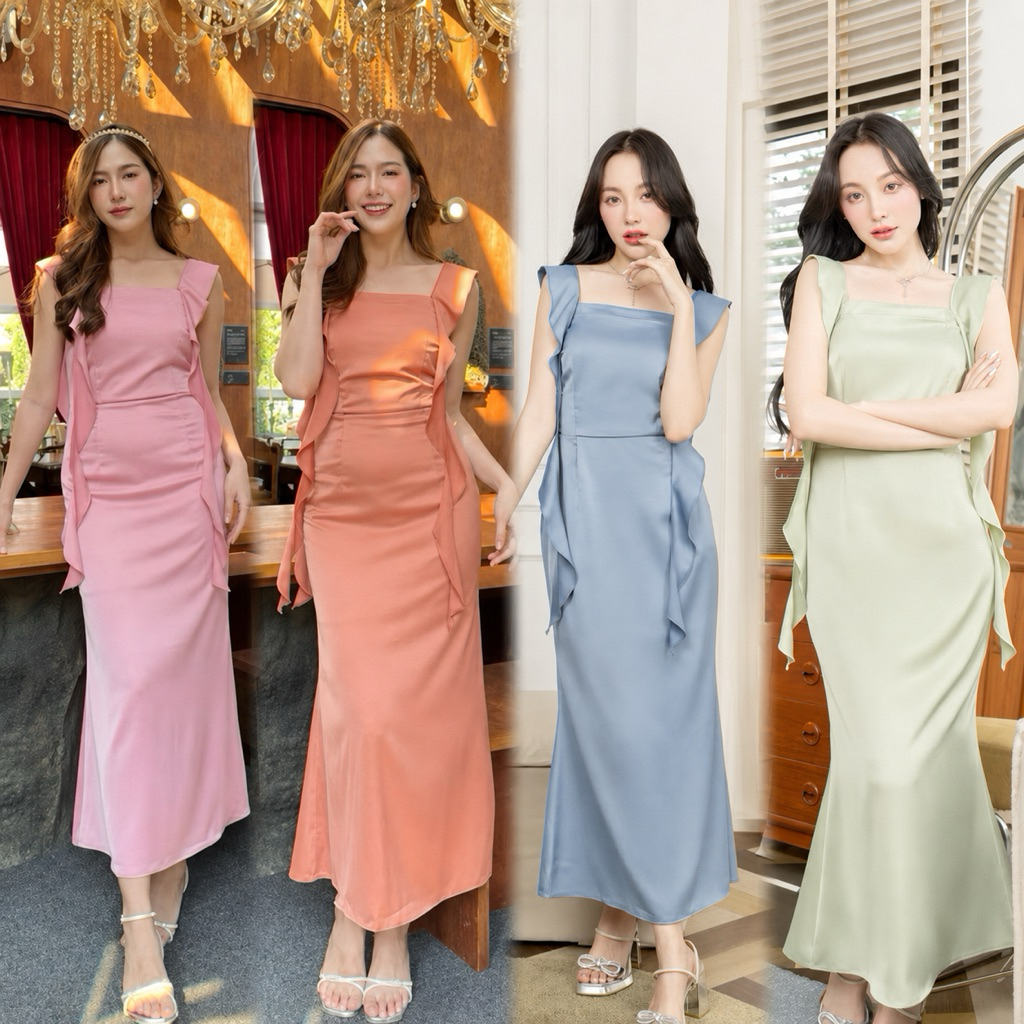 ชุดออกงาน ชุดเพื่อนเจ้าสาว MAYA G109 s m l xl หรือใส่ออกงานชิวๆทะเล