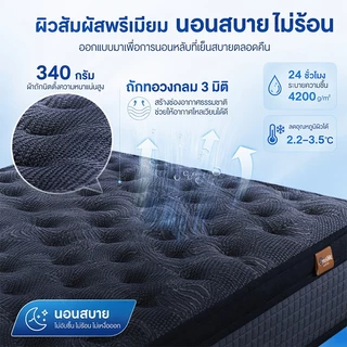 【รับประกัน 10 ปี】GreaME 10/12นิ้ว เกรดโรงแรม ที่นอนสปริงไฮบริด ความแข็งปานกลาง 3.5 ฟุต/5 ฟุต/6ฟุต ที่นอนยางพารา