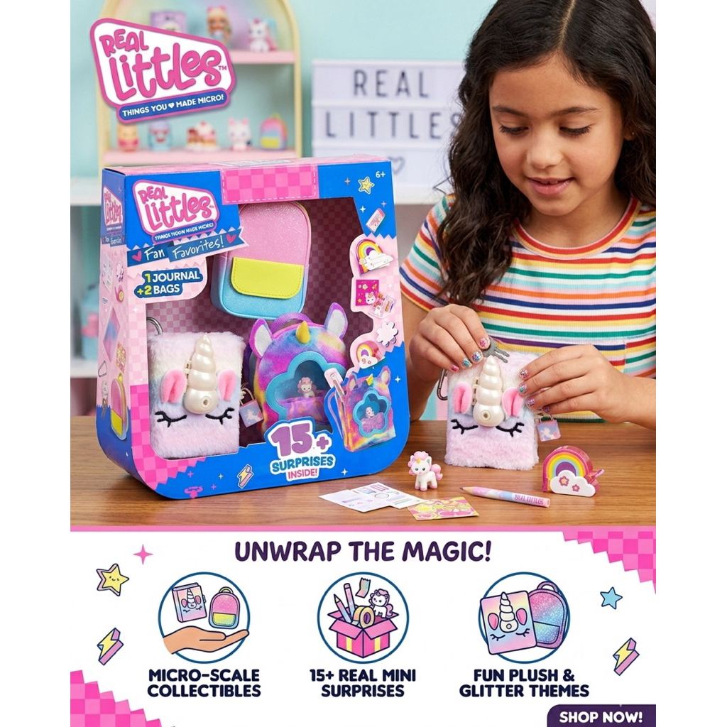 Real Littles Unicorn Journal and Bags Bundle Pack