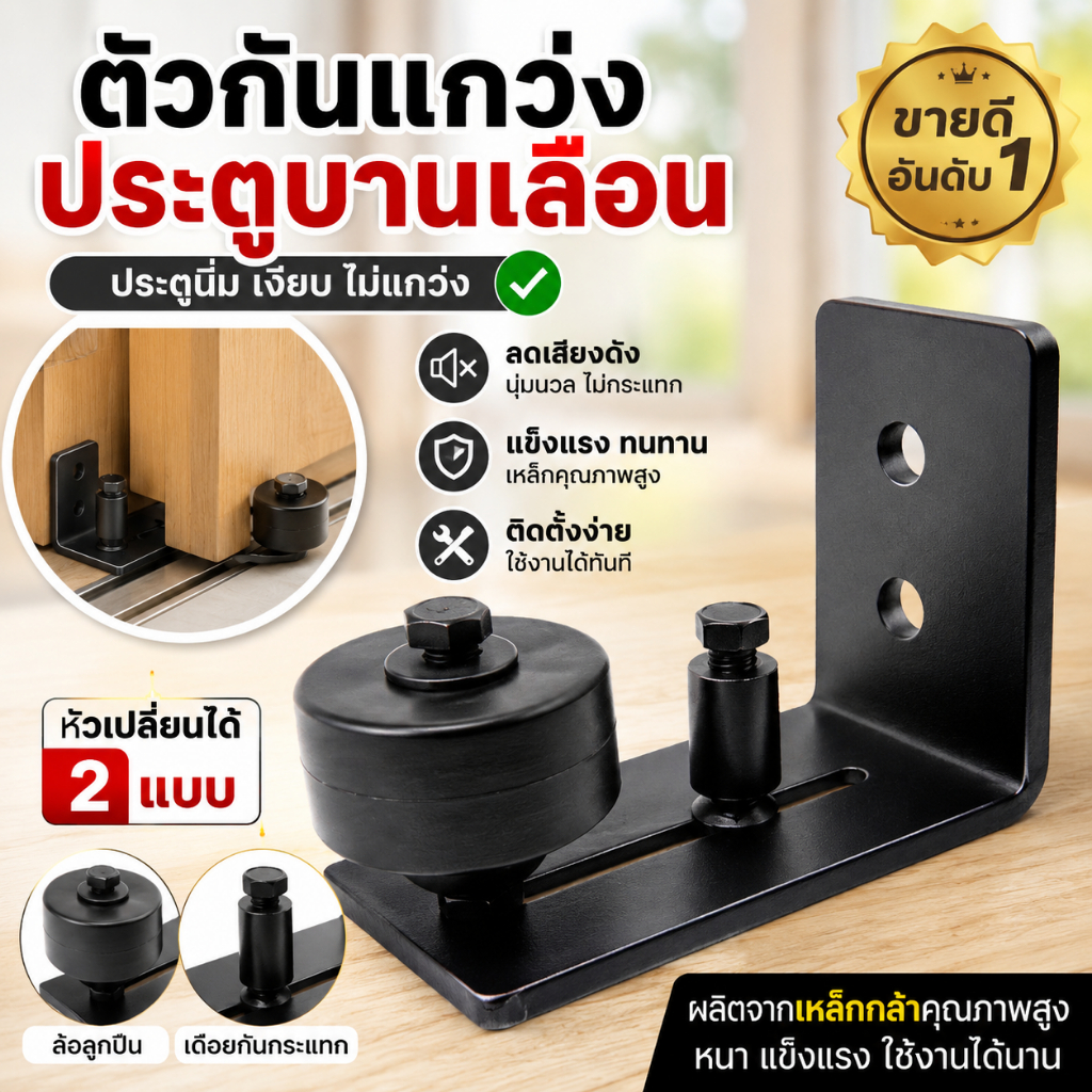 รางลูกกลิ้งแบบปรับได้ใต้ประตูบานเลื่อน สำหรับประตูยุ้งข้าว ขายึดรอกปรับใต้ประตู ประตูยุ้งข้าว