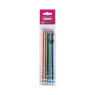 Masterart ดินสอดำ Blacklead Pencil HB,Ribbon,Pastel 1 ถุง 6 แท่ง คละสี คละลาย