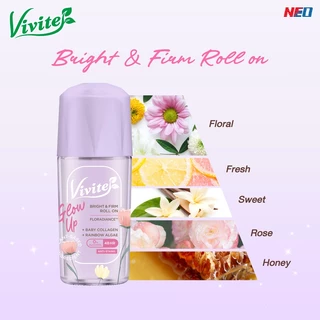 [แพ็ค3] Vivite วีไวต์ โรลออนระงับกลิ่นกาย โกลว์ อัป ไบรท์ แอนด์ เฟิร์ม 20 มล. x3, กลิ่นหอมพรีเมียม