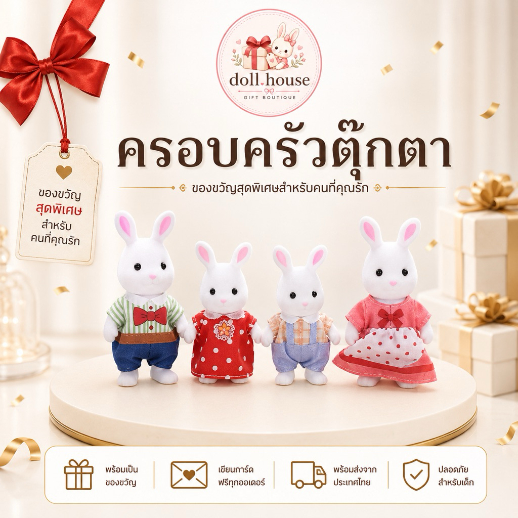 Doll house 🎀🐰🥰ตุ๊กตากระต่าย น่ารักทุกแบบ สมาชิกครอบครัวแรบบิท