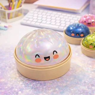 สกุชชี่ซาลาเปา 8.5 ซม วัสดุปลอดสารพิษ Glitter Dumpling Squishy บรรเทาความเครียด ของขวัญที่ดีที่สุดสำหรับเด็ก