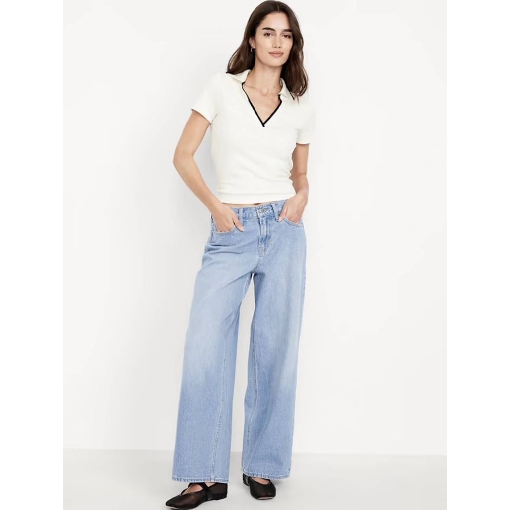 Old.... Mid-Rise Wow Baggy Wide-Leg Jeans กางเกงยีนส์แบ็กกี้ขากว้างเอวกลาง ใส่สบาย ทรงสวย ผ้าไม่ยืดแ