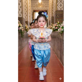 ชุดไทย🌸 คอระบายลูกไม้ลูกสาว น่ารักสุดๆ