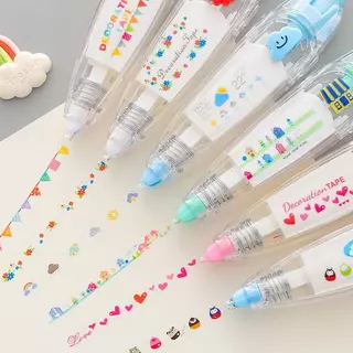 เทปตกแต่ง เทปตกแต่งสมุด DIY เทปลูกไม้ ลายการ์ตูนน่ารัก เครื่องเขียน สำหรับตกแต่งสมุดบันทึก ไดอารี่ แฮนด์เมด