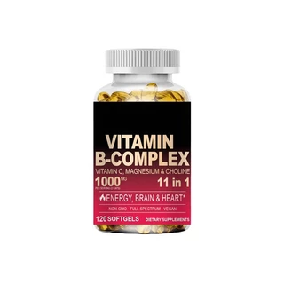 Vitamin B-Complex 11in1 วิตามินรวมบี อาหารเสริม เพิ่มพลังงาน ดูแลสมอง ผิว ผม เสริมภูมิคุ้มกัน [120 แคปซูล]