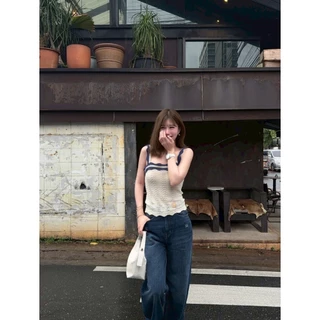 BY IRA Cassie knit top เสื้อไหมพรมถัก ขอบระบายถักไหมพรมผ้าบาง